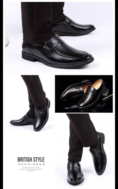 Elegant Leather Men’s Formal Shoes - Luxury Slip-On Loafers for Dressy Occasions, Breathable Moccasins, Versatile Casual Business Footwear in Plus Sizes 38-44